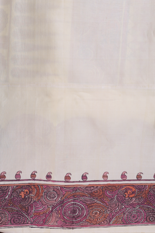 Kanchipuram Silk Saree In Pink With Kalamkari Border