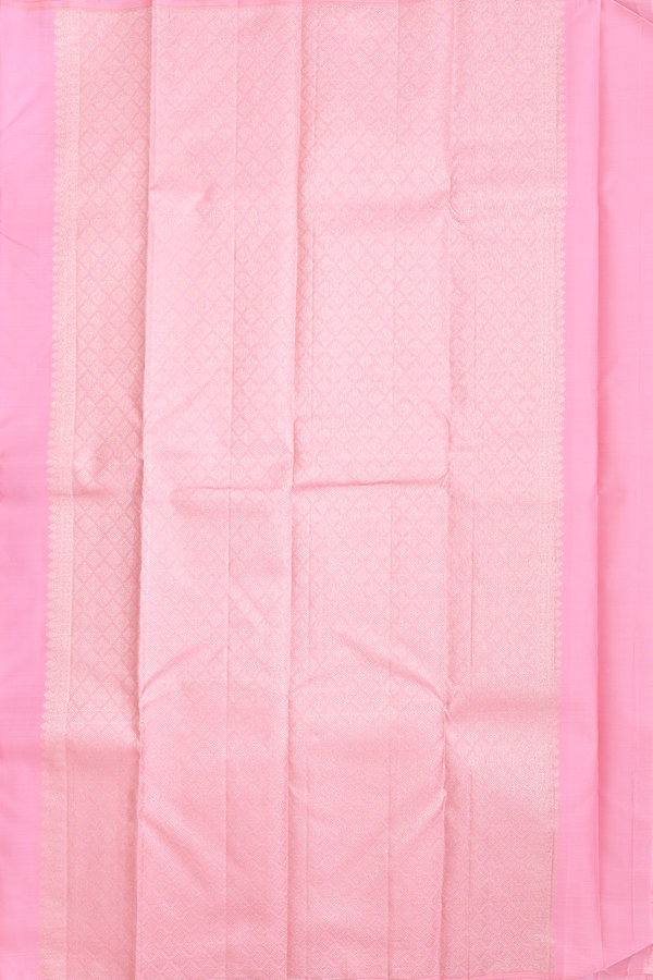 Kanchipuram Silk Saree In Pink With Mandala Design