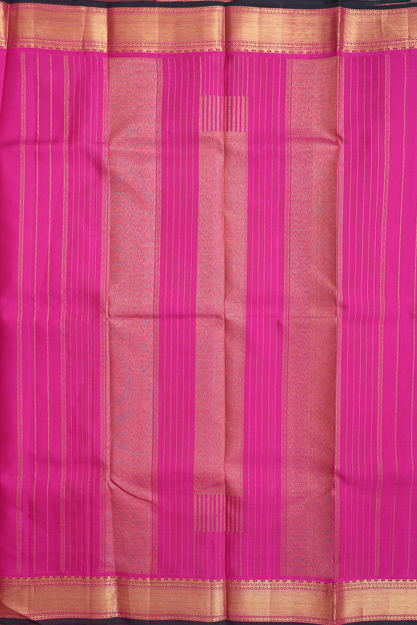 Kanchipuram Silk Saree In Pink With Paai Madippu Kattai