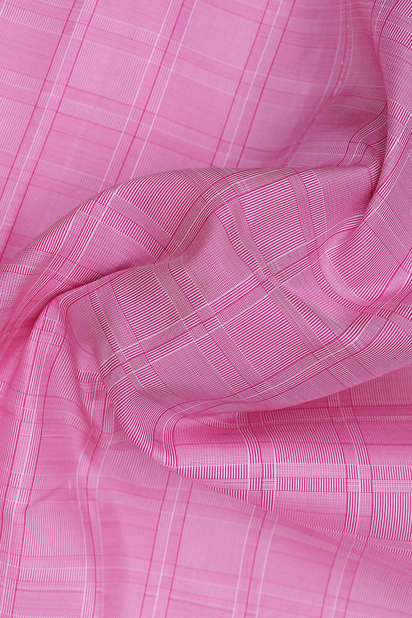 Kanchipuram Silk Saree In Pink With Paai Madippu Kattai Design