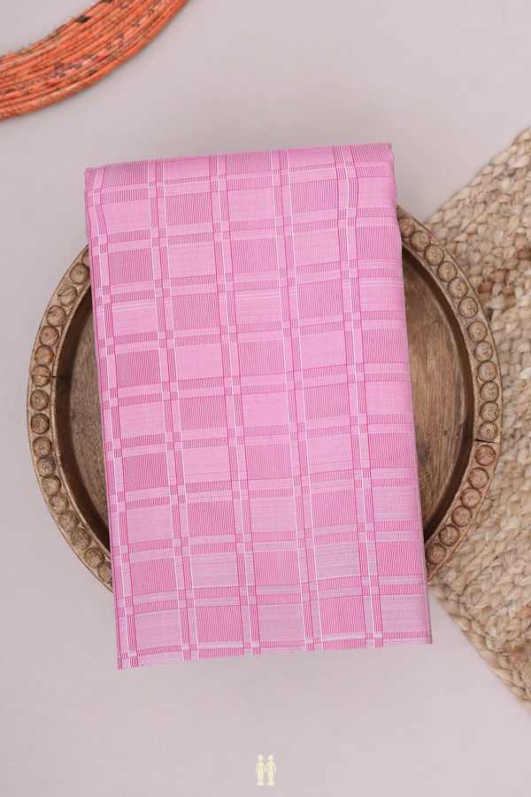 Kanchipuram Silk Saree In Pink With Paai Madippu Kattai Design