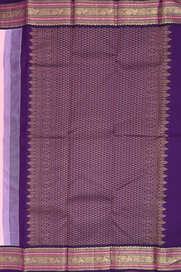 Kanchipuram Silk Saree In Pink With Peacock Buttas