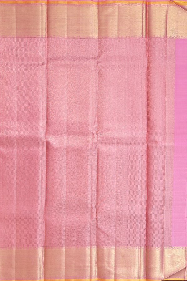 Kanchipuram Silk Saree In Pink With Peacock Buttas