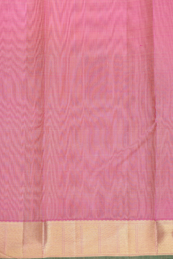 Kanchipuram Silk Saree In Pink With Rudraksh Buttas