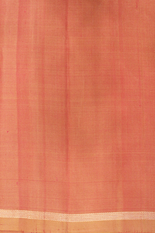 Kanchipuram Silk Saree In Pink With Stripes Design