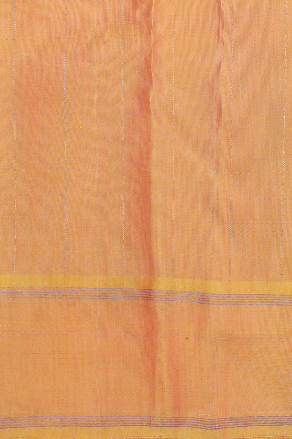 Kanchipuram Silk Saree In Pink With Stripes Design