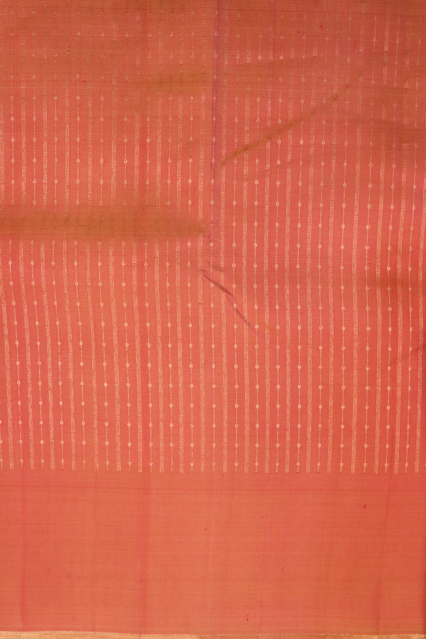Kanchipuram Silk Saree In Pink With Stripes Design