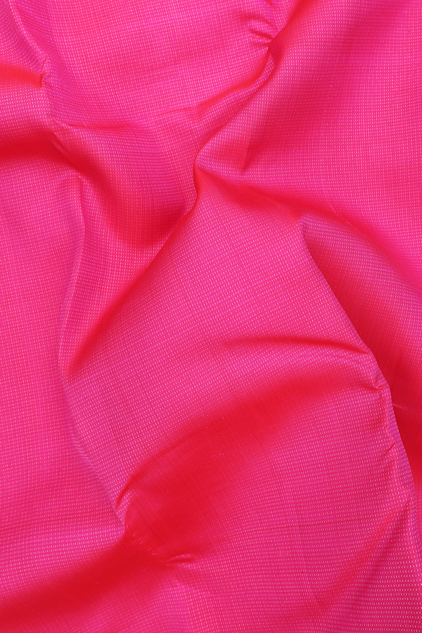 Kanchipuram Silk Saree In Pink With Stripes Design