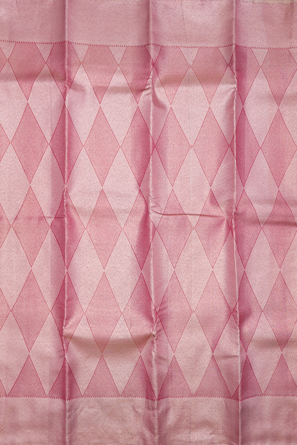 Kanchipuram Silk Saree In Pink With Tissue