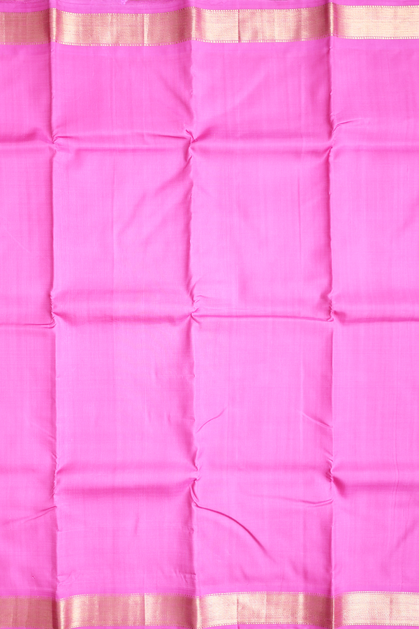 Kanchipuram Silk Saree In Pink With Zari Border