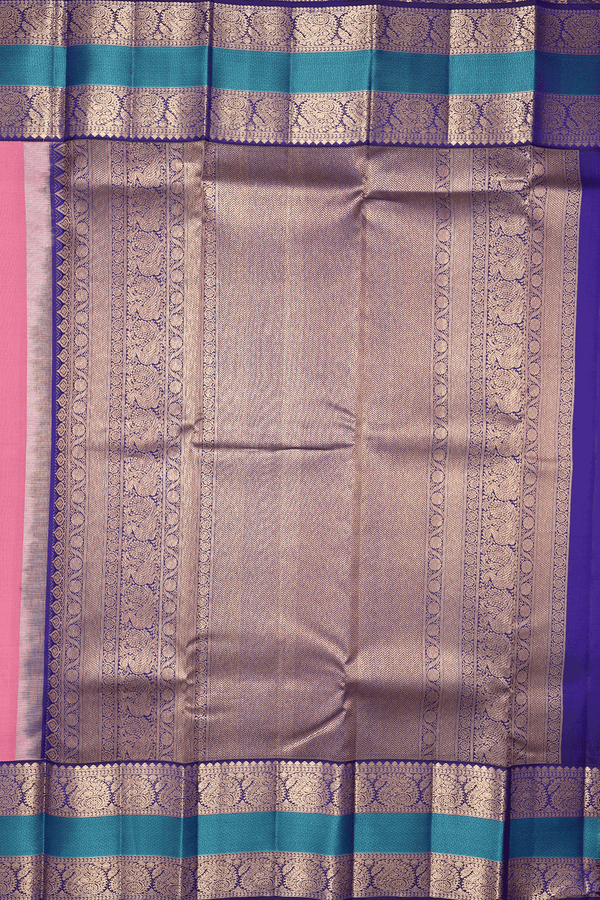 Kanchipuram Silk Saree In Orchid Pink With Zari Buttas