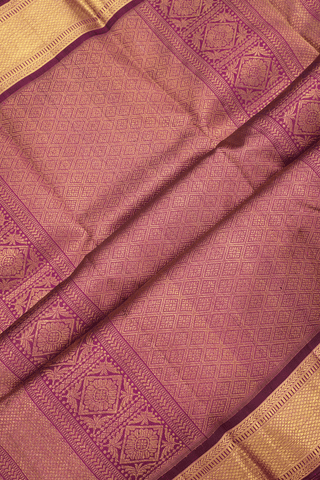 Kanchipuram Silk Saree In Pink With Zari Buttas