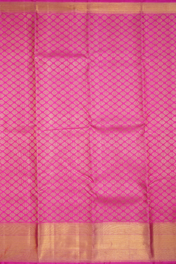 Kanchipuram Silk Saree In Pink With Zari Buttas