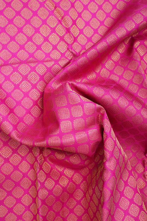 Kanchipuram Silk Saree In Pink With Zari Buttas