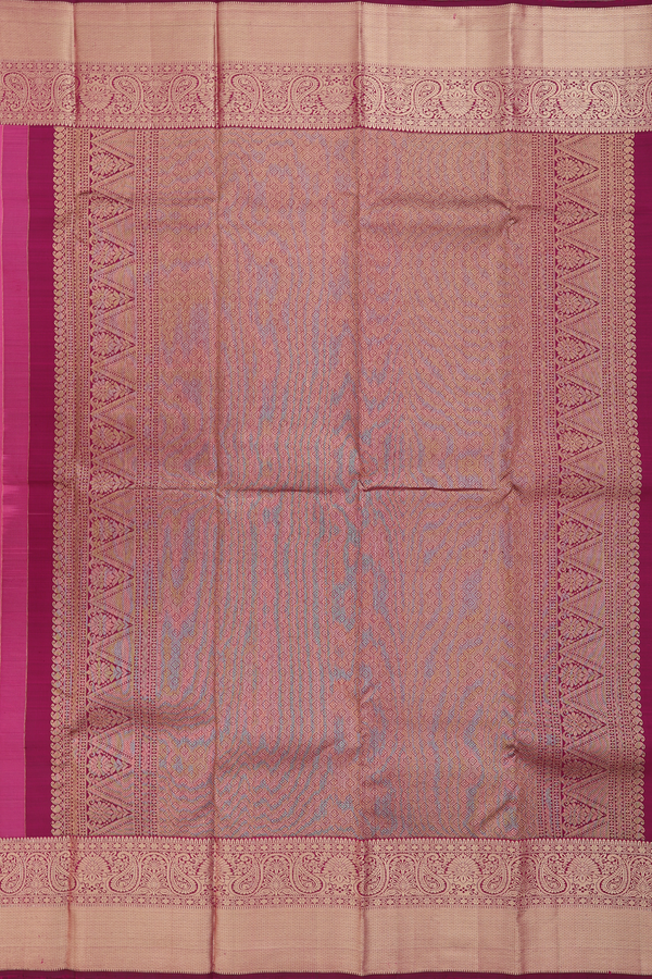 Kanchipuram Silk Saree In Pink With Zari Buttis