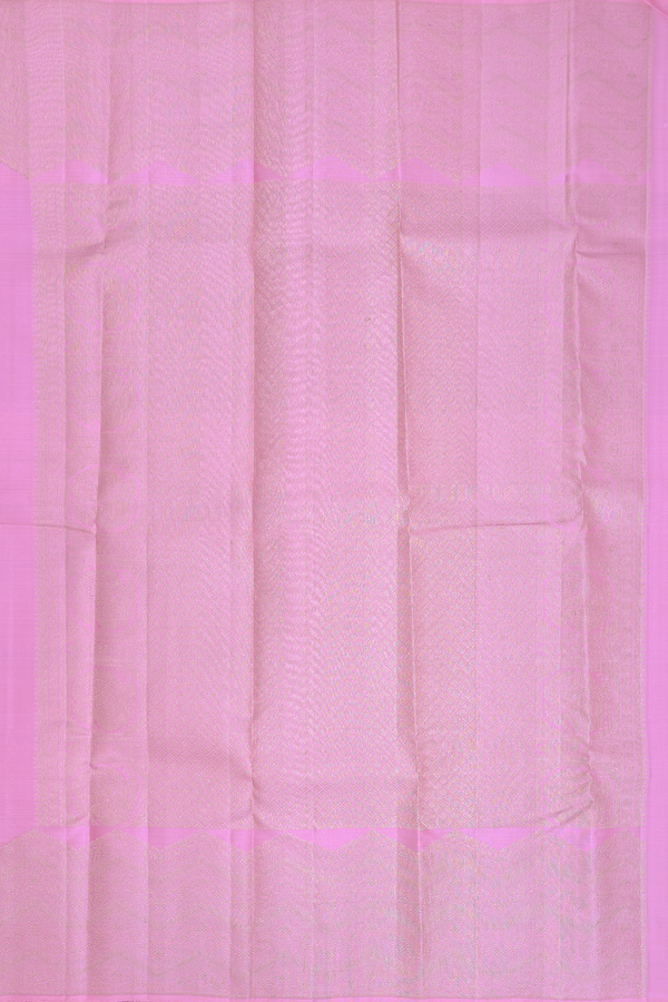 Kanchipuram Silk Saree In Pink With Zari Motifs