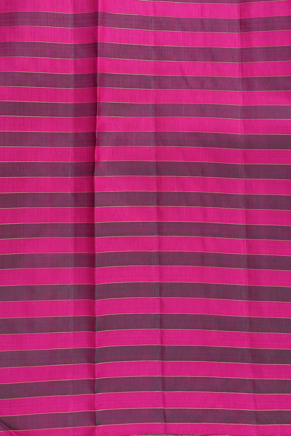 Kanchipuram Silk Saree In Plain Beige With Big Checks Border