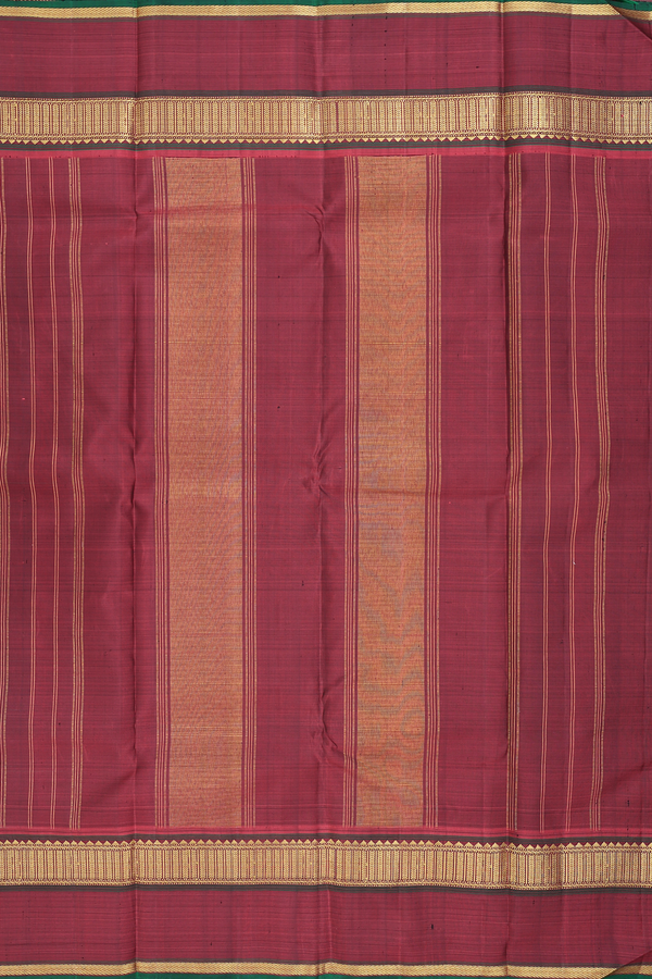 Kanchipuram Silk Saree In Plain Beige With Korvai Border
