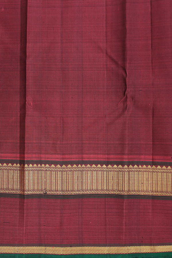 Kanchipuram Silk Saree In Plain Beige With Korvai Border