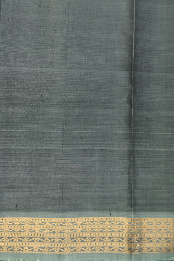 Kanchipuram Silk Saree In Plain Black With Contrast Border