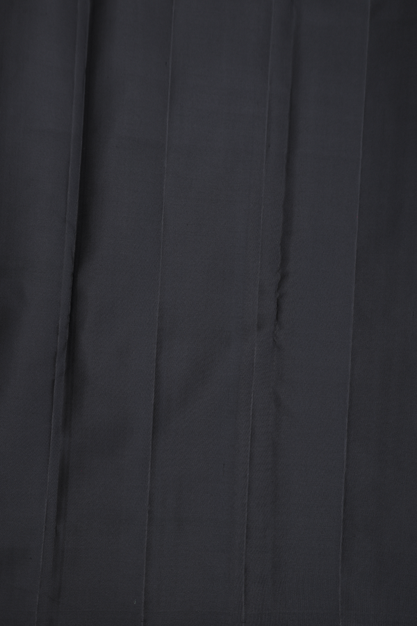 Kanchipuram Silk Saree In Plain Black With Temple Border