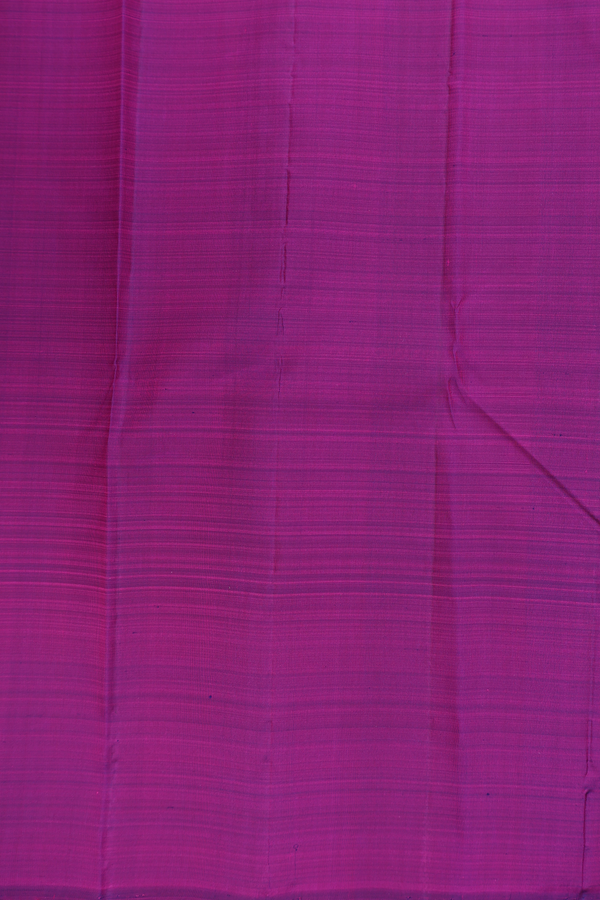 Kanchipuram Silk Saree In Plain Dual Tone With Temple Border