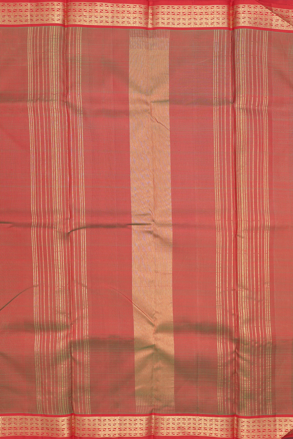 Kanchipuram Silk Saree In Plain Dual Tone With Zari Border