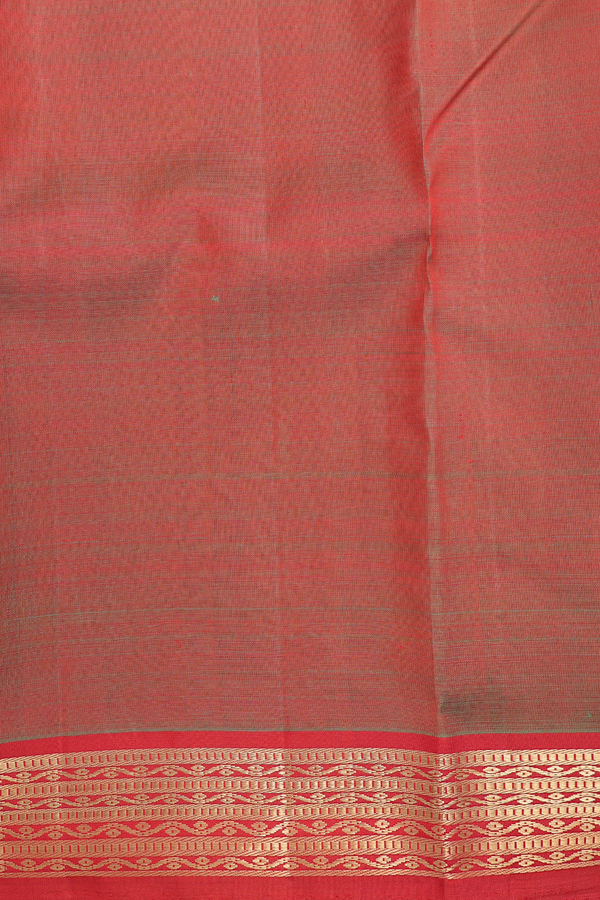 Kanchipuram Silk Saree In Plain Dual Tone With Zari Border