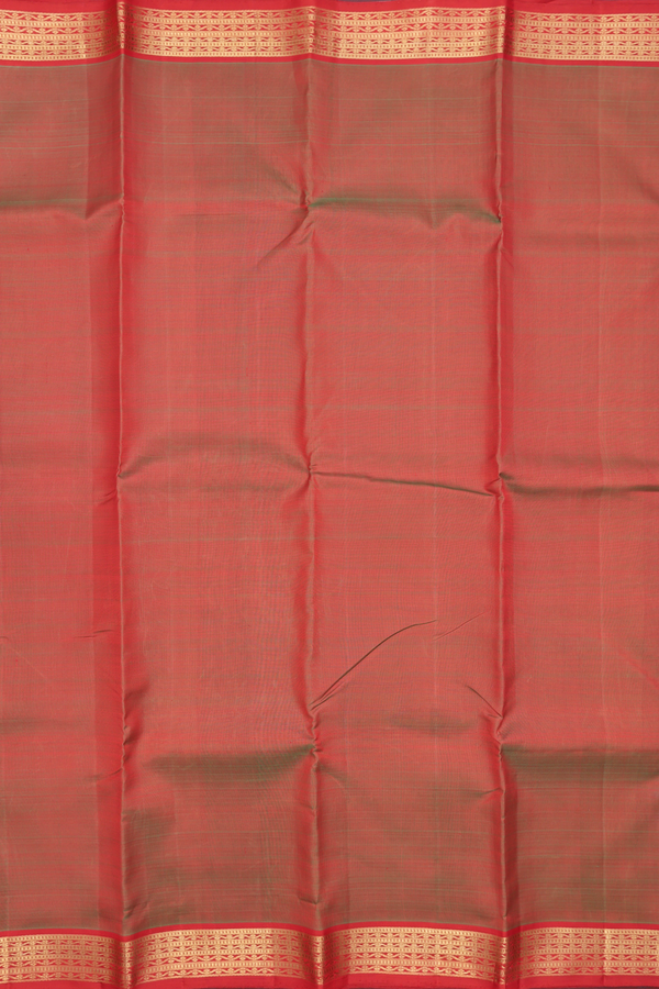 Kanchipuram Silk Saree In Plain Dual Tone With Zari Border
