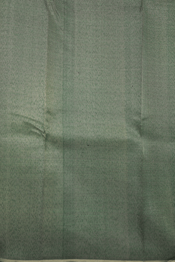 Kanchipuram Silk Saree In Plain Forest Green With Zari Border