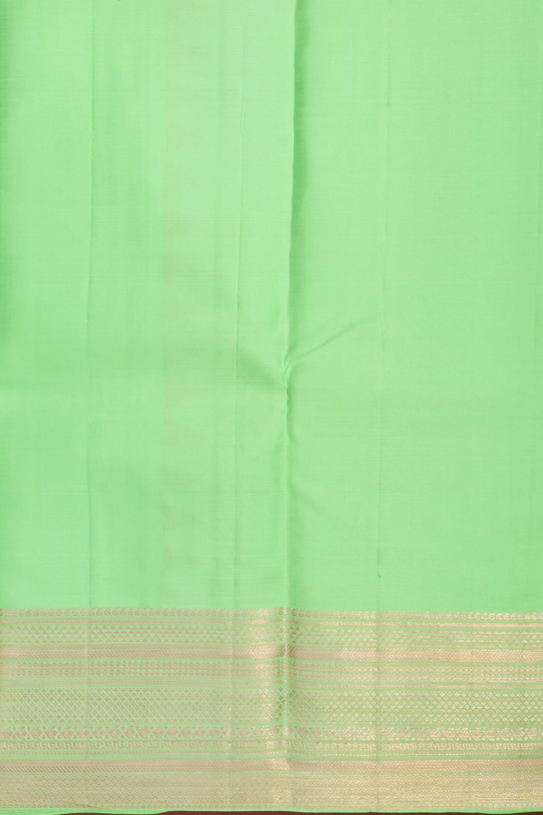 Kanchipuram Silk Saree In Plain Green With Zari Border
