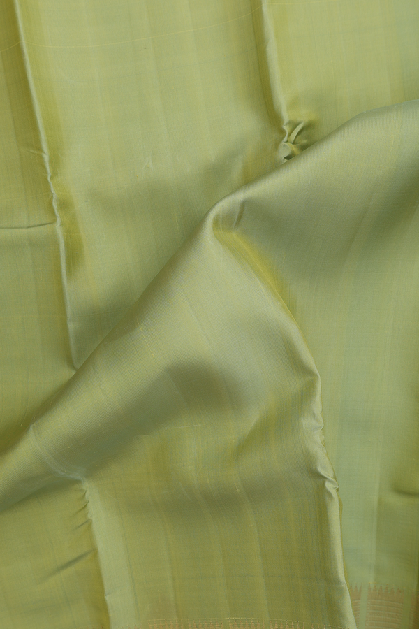 Kanchipuram Silk Saree In Plain Green With Zari Border