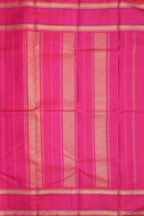 Kanchipuram Silk Saree In Plain Ivory With Korvai Border