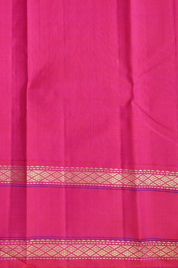 Kanchipuram Silk Saree In Plain Ivory With Korvai Border