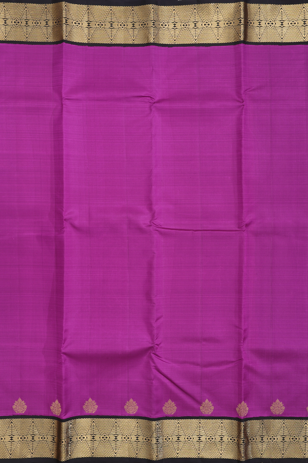 Kanchipuram Silk Saree In Plain Purple With Zari Border