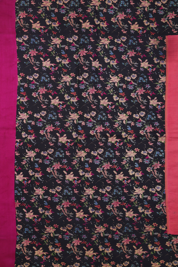 Kanchipuram Silk Saree In Plain Red With Floral Border