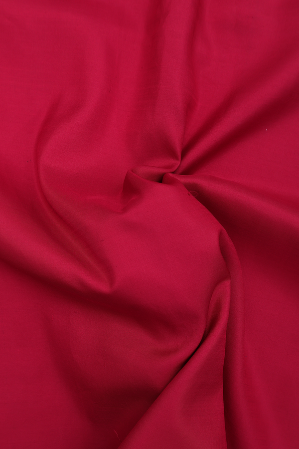 Kanchipuram Silk Saree In Plain Red With Floral Border