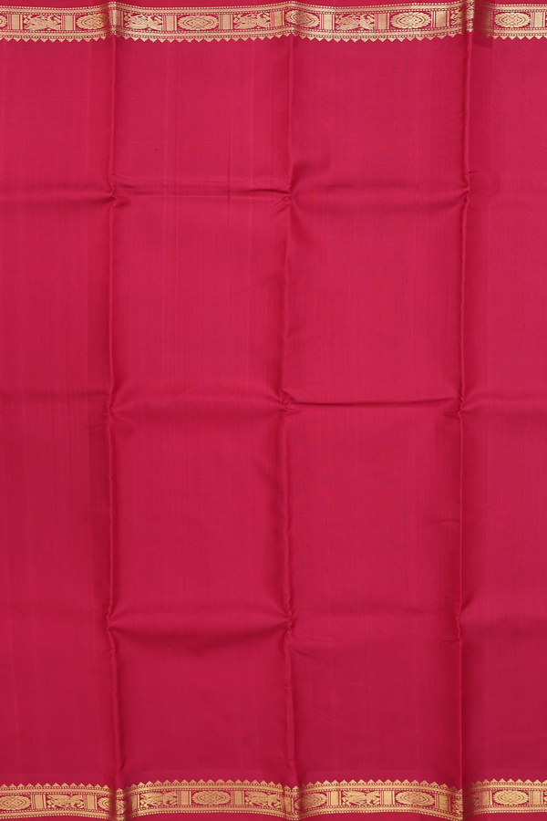 Kanchipuram Silk Saree In Plain Red With Zari Border