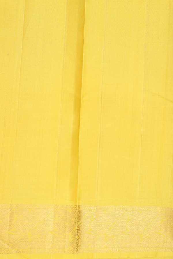 Kanchipuram Silk Saree In Plain Sage Green With Korvai Border