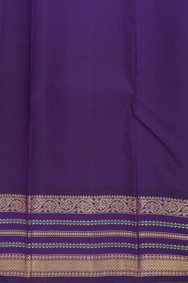 Kanchipuram Silk Saree In Plain Yellow With Korvai Border