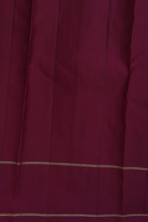 Kanchipuram Silk Saree In Plum Brown With Zari Buttas