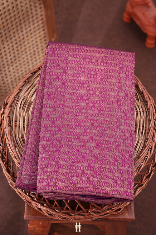 Kanchipuram Silk Saree In Plum Purple With Brocade Design