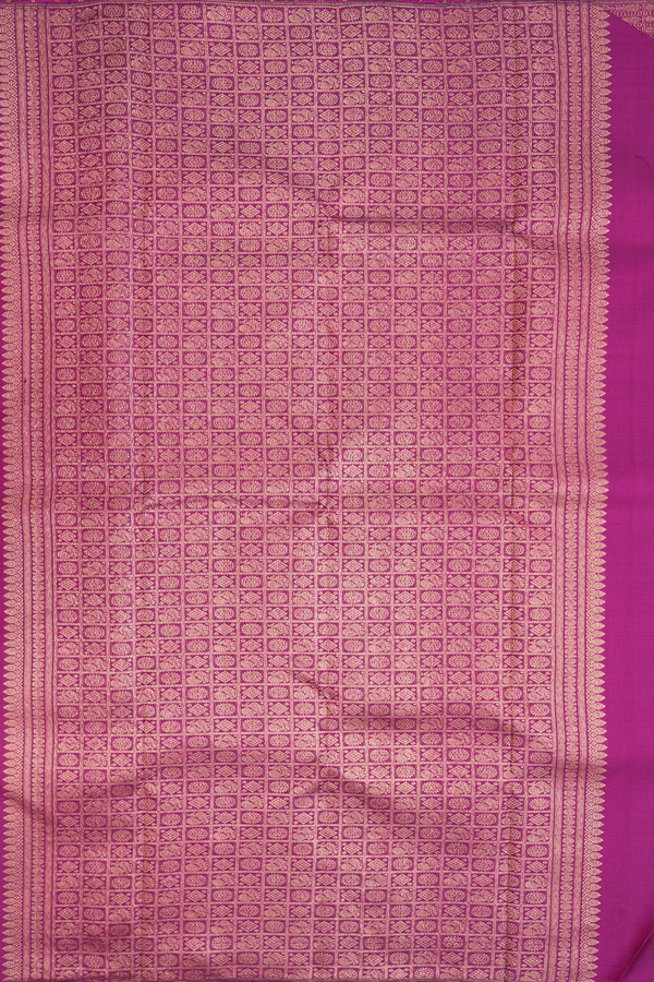 Kanchipuram Silk Saree In Plum Purple With Brocade Design