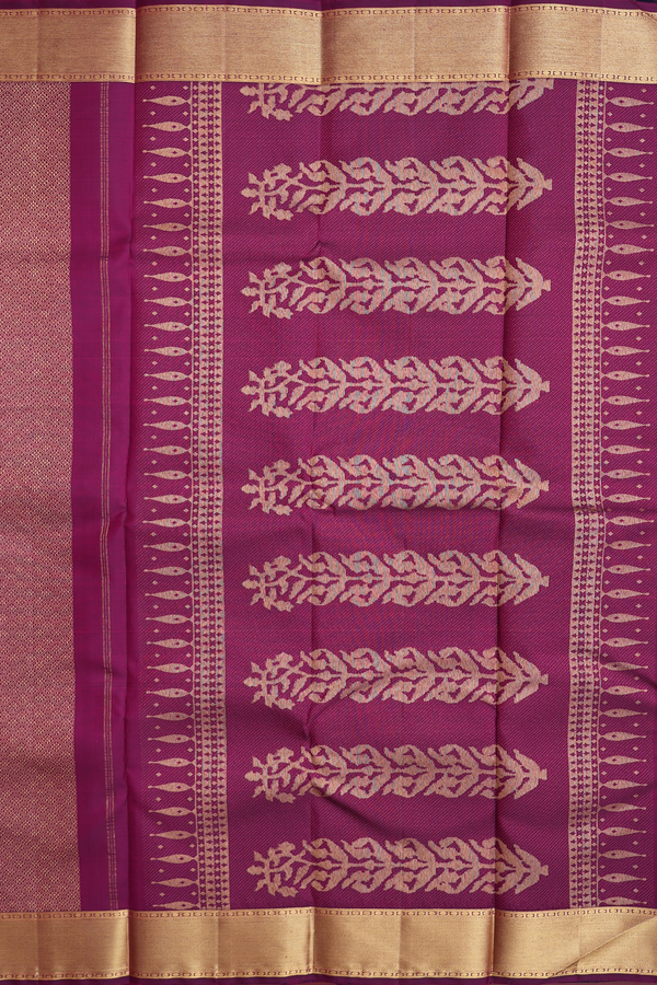Kanchipuram Silk Saree In Plum Purple With Brocade Design