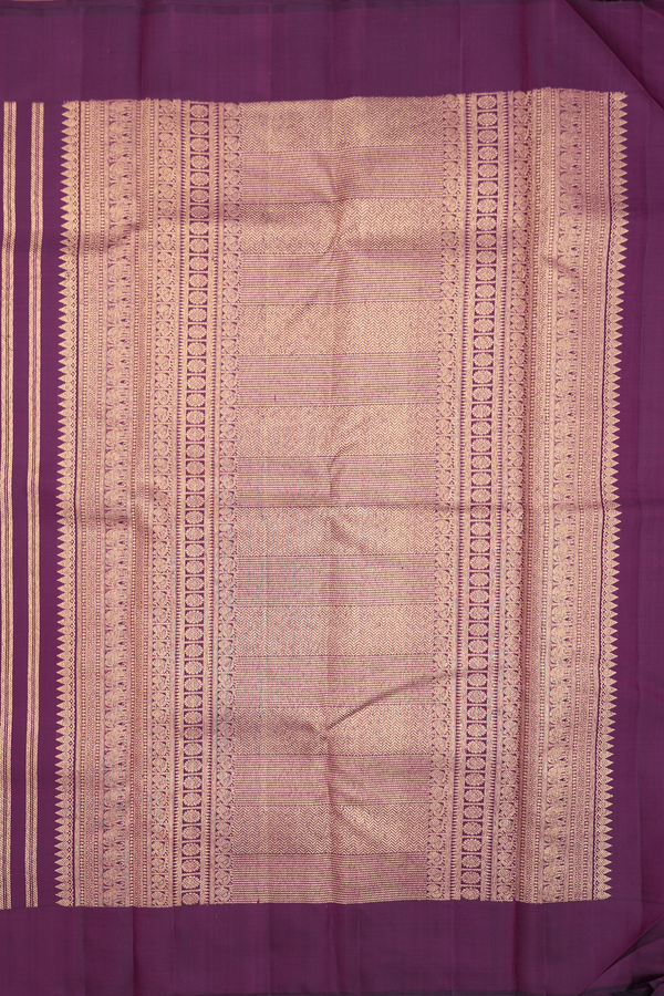 Kanchipuram Silk Saree In Plum Purple With Brocade Design