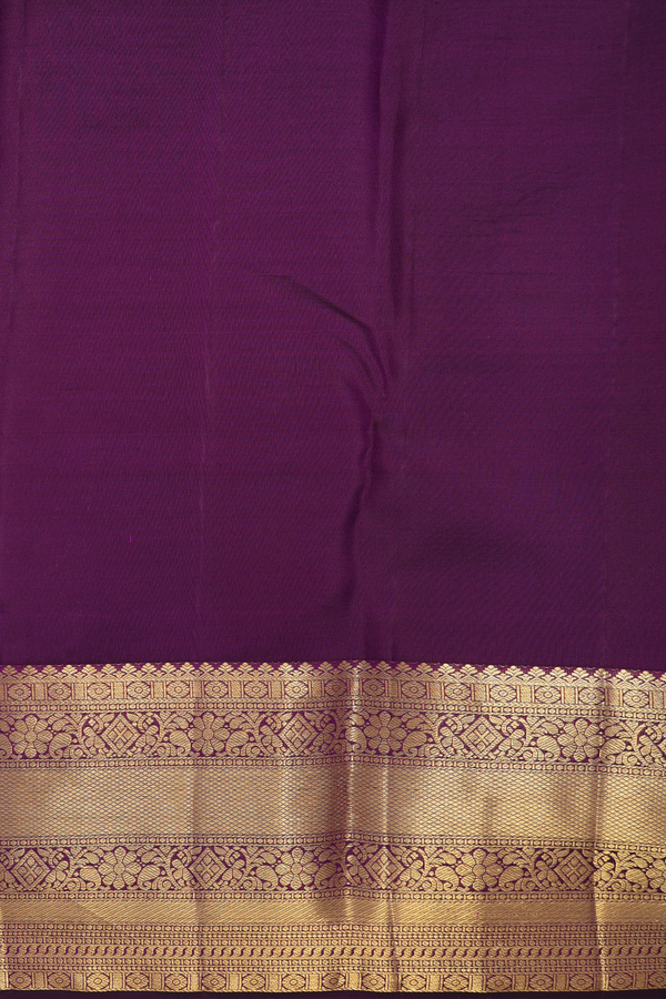 Kanchipuram Silk Saree In Plum Purple With Brocade Design
