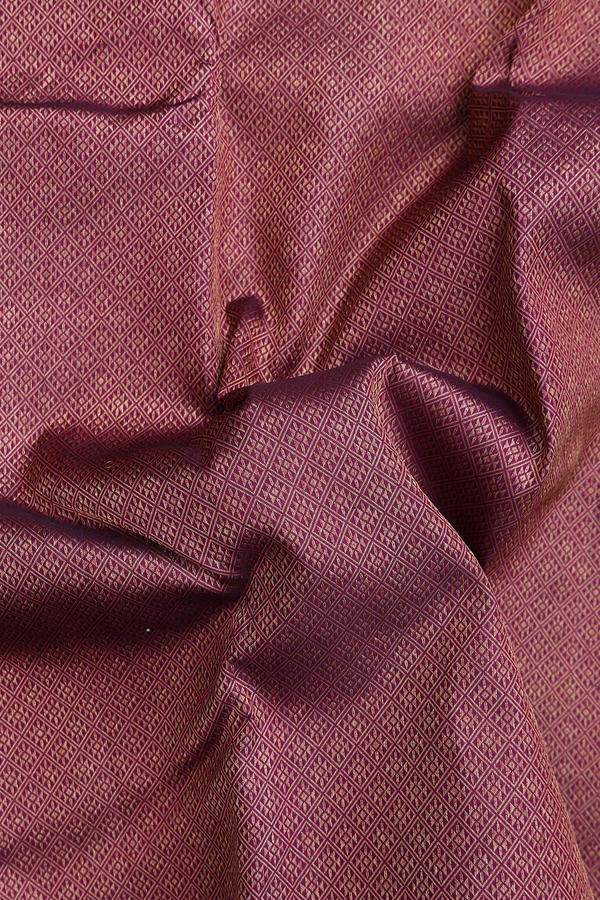 Kanchipuram Silk Saree In Plum Purple With Brocade Design