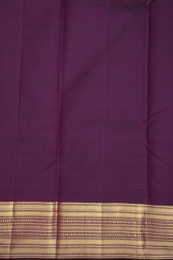 Kanchipuram Silk Saree In Plum Purple With Checks Design