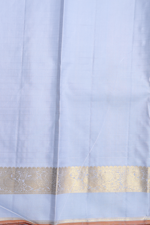 Kanchipuram Silk Saree In Grape Purple With Checks Design