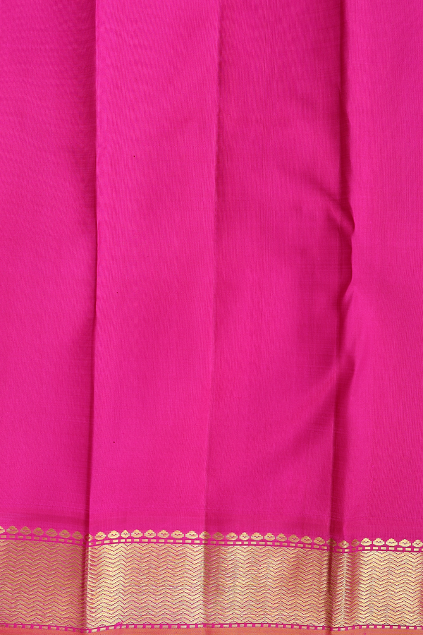 Kanchipuram Silk Saree In Plum Purple With Chevron Border